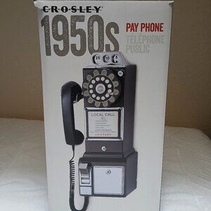 Crosley 1950s Pay Phone - CR56-BK - NEW IN BOX